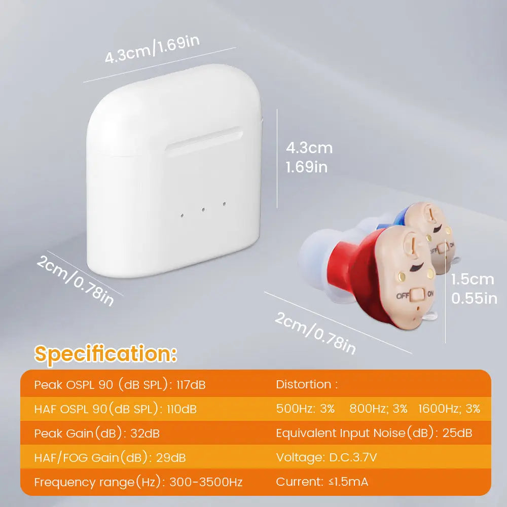 Wireless hearing aid / Magnetic Wireless Charging Chamber Acoustic Hearing Aid - LUXE IT