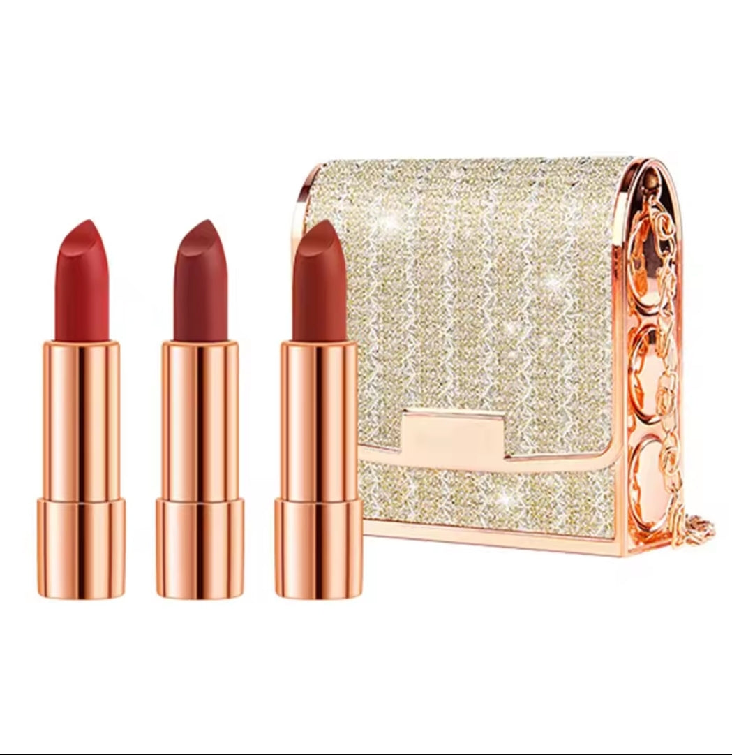 Matte Lipstick Set – 3 Colors | Waterproof & Long Lasting